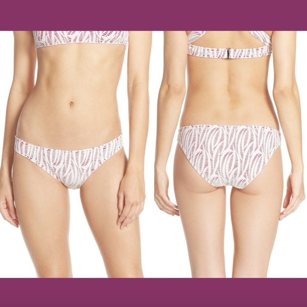 NEW PRISM Punta Bikini Bottoms in‎ Ivory/Fuchia